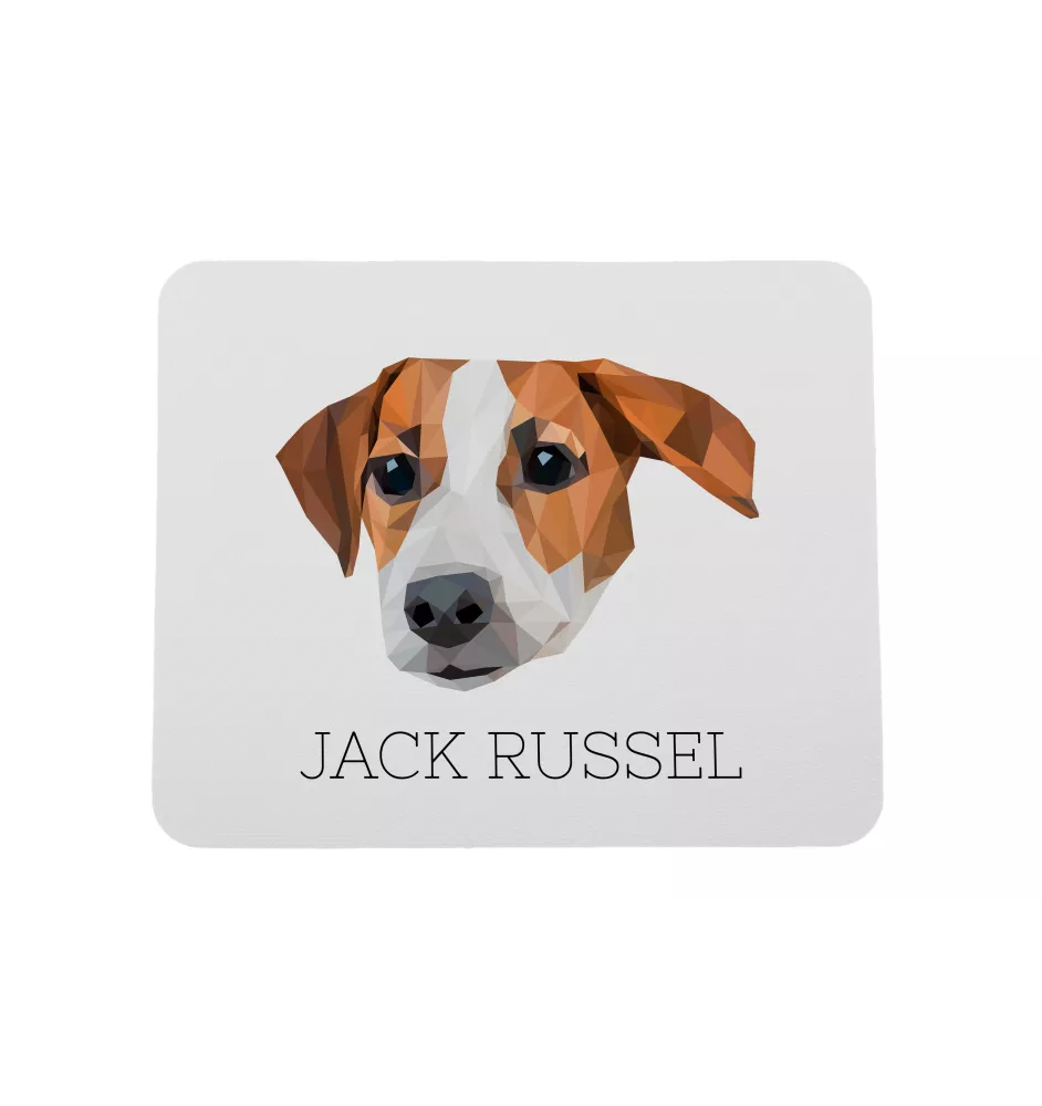 Jack Russell Terrier - geometrisches Mauspad mit Bild und Aufschrift von Art-Dog