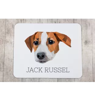 Jack Russell Terrier - geometrisches Mauspad mit Bild und Aufschrift von Art-Dog