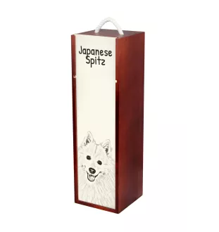 Japan-Spitz, Japanischer Spitz, Nihon Supittsu - Weinbox mit Hund, Alkoholbox mit Grafik, personalisierte Geschenkbox der Marke Art-Dog