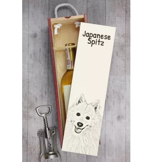 Japan-Spitz, Japanischer Spitz, Nihon Supittsu - Weinbox mit Hund, Alkoholbox mit Grafik, personalisierte Geschenkbox der Marke Art-Dog