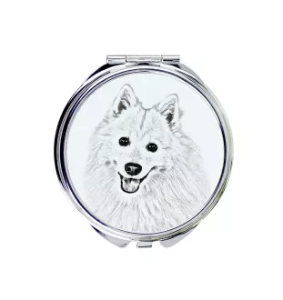 Spitz japonais - miroir de poche avec chien, miroir personnalisé pour sac à main, miroir compact avec impression de la marque Art-Dog