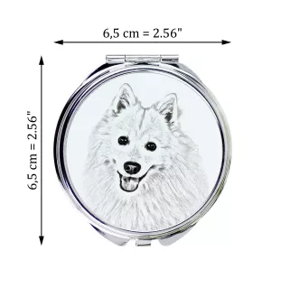 Spitz japonais - miroir de poche avec chien, miroir personnalisé pour sac à main, miroir compact avec impression de la marque Art-Dog