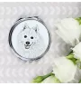 Japanese Spitz, Nihon Supittsu - Pocket mirror with a dog, personalized mirror for a purse, compact mirror with Art-Dog brand print.