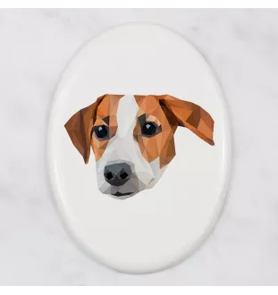 Jack Russell Terrier - une plaque avec une photo et un motif géométrique de la marque Art-Dog