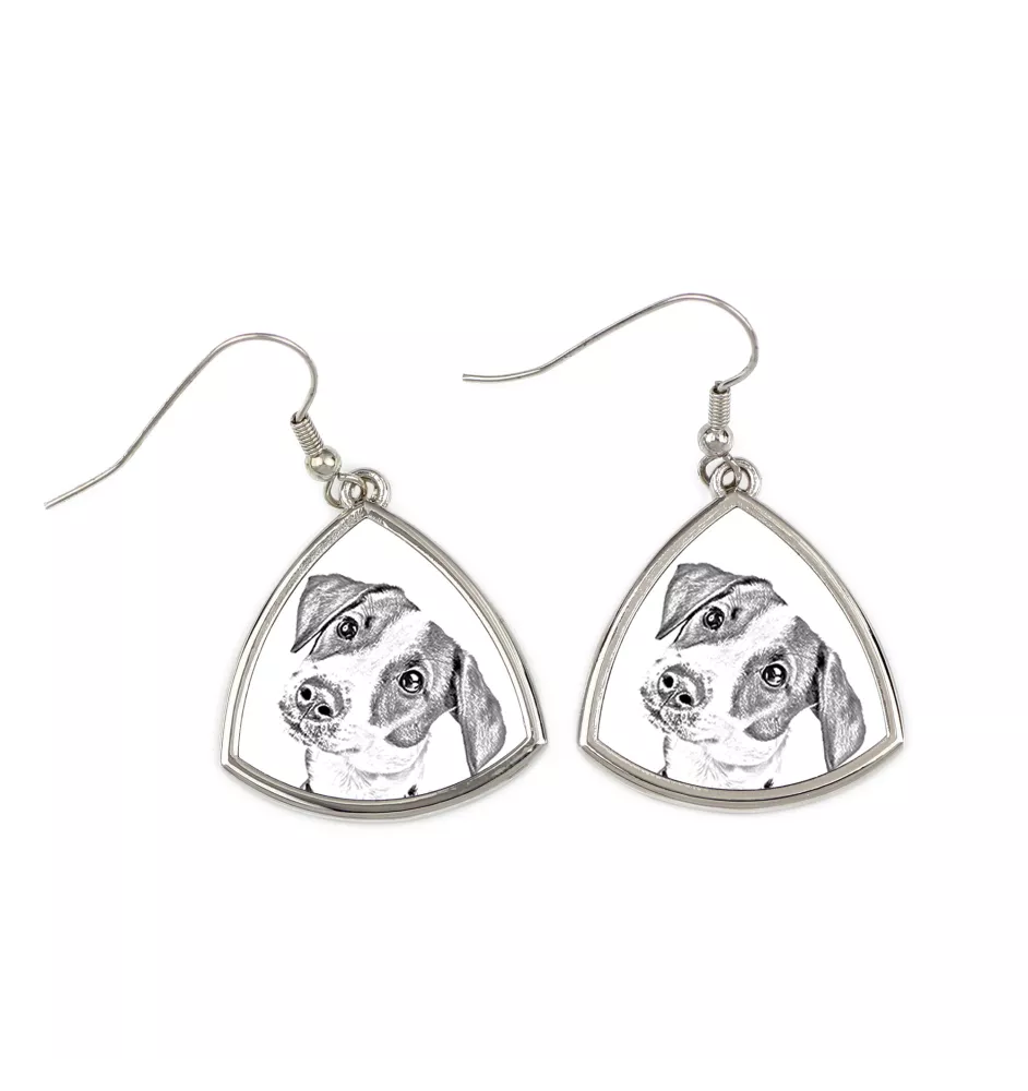Jack Russell Terrier - boucles d'oreilles avec chien, boucles d'oreilles pendantes avec photo, bijoux personnalisés avec impression de la marque Art-Dog