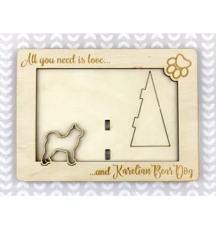 Chien d'ours de Carélie - Cadre photo, cadre en bois gravé, un joli gadget pour l'amoureux des chiens par Art-Dog