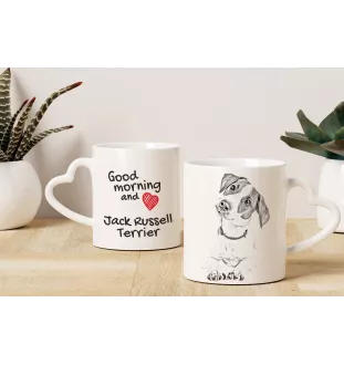 Jack Russell Terrier - Tasse mit Hund, entzückende Tasse mit herzförmigem Henkel, universelles Geschenk der Marke Art-Dog