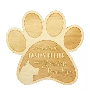 Karelski pies na niedźwiedzie podkładka pod kubek ze sklejki Art-Dog