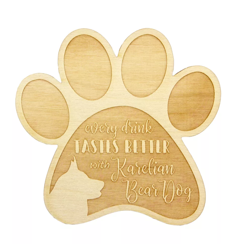 Chien d'ours de Carélie - Sous-verre mug, sous-verre gravé avec chien, cadeau pour amoureux des chiens par la marque Art-Dog