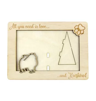 Keeshond, Wolfsspitz, Deutsche Spitze I - Fotorahmen, gravierter Holzrahmen, ein schönes Gadget für den Hundeliebhaber von Art-Dog