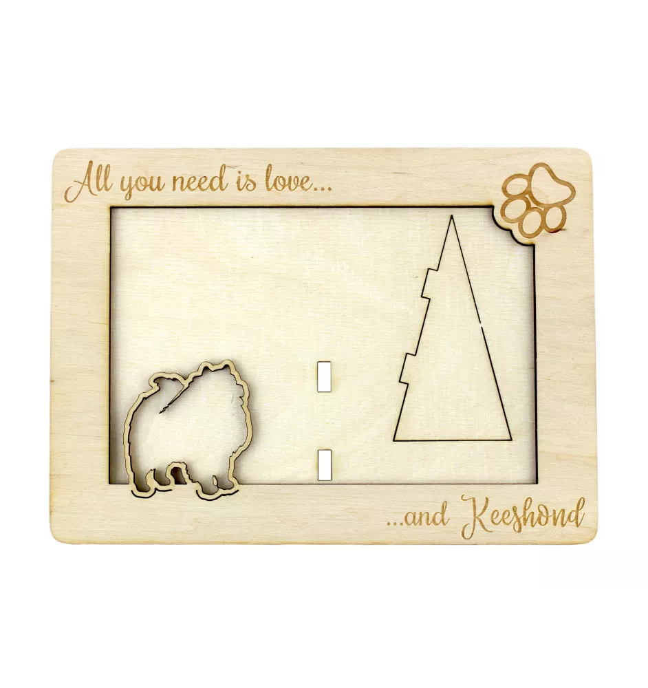 Keeshond, Wolfsspitz, Deutsche Spitze I - Fotorahmen, gravierter Holzrahmen, ein schönes Gadget für den Hundeliebhaber von Art-Dog