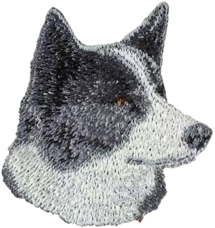 Chien d'ours de Carélie - écusson en forme de chien, patch brodé, décoration unique pour sac à dos de la marque Art-Dog