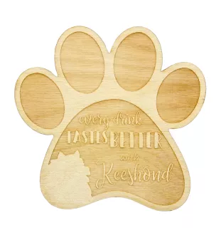 Keeshond, Wolfsspitz, Deutsche Spitze - Tasse Untersetzer, graviert Untersetzer mit Hund, Geschenk für Hundeliebhaber von Art-Dog Marke