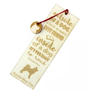 Karelischer Bärenhund, Björnhund - Lesezeichen mit Hund, personalisiertes Lesezeichen, Geschenk für Bücherwurm von der Marke Art-Dog