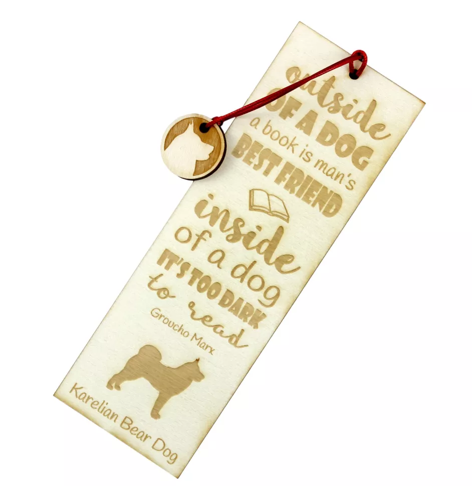 Karelischer Bärenhund, Björnhund - Lesezeichen mit Hund, personalisiertes Lesezeichen, Geschenk für Bücherwurm von der Marke Art-Dog