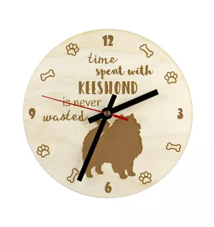 Keeshond, Spitz Loup,  I - horloge avec chien, horloge en bois avec gravure, horloge personnalisée par Art-Dog