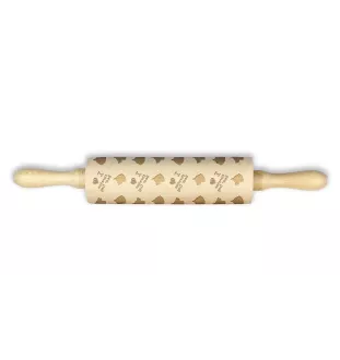 Karelian Bear Dog, Karjalankarhukoira - patterned rolling pin with a dog, rolling pin for dough and ceramics, a gift for a pastry chef from the Art-Dog brand