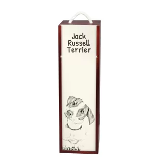 Jack Russell Terrier - boîte à vin avec chien, boîte à alcool avec graphisme, boîte cadeau personnalisée de la marque Art-Dog