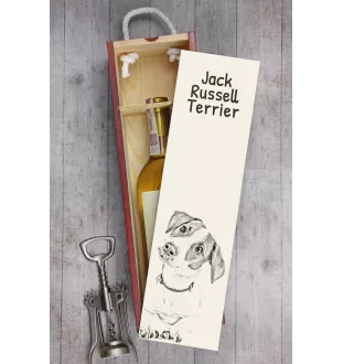 Jack Russell Terrier - boîte à vin avec chien, boîte à alcool avec graphisme, boîte cadeau personnalisée de la marque Art-Dog