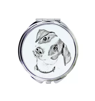 Jack Russell Terrier - Pocket mirror with a dog, personalized mirror for a purse, compact mirror with Art-Dog brand print.