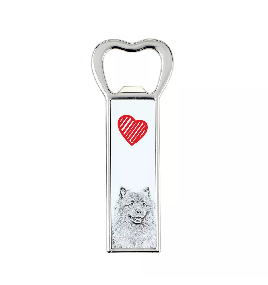 Keeshond, Wolfsspitz, Deutsche Spitze - Flaschenöffner mit Hund, personalisierter Flaschenöffner für den Kühlschrank, ein einzigartiges Geschenk für Männer von der Marke Art-Dog