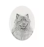 Keeshond, Spitz Loup,  - une plaque commémorative avec une photo de chien, une plaque funéraire avec une impression, une plaque ovale personnalisée de la marque Art-Dog
