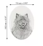 Keeshond, Wolfsspitz, Deutsche Spitze - Gedenktafel mit einem Foto eines Hundes, Grabplatte mit Druck, personalisierte ovale Platte der Marke Art-Dog
