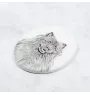 Keeshond, Spitz Loup,  - une plaque commémorative avec une photo de chien, une plaque funéraire avec une impression, une plaque ovale personnalisée de la marque Art-Dog