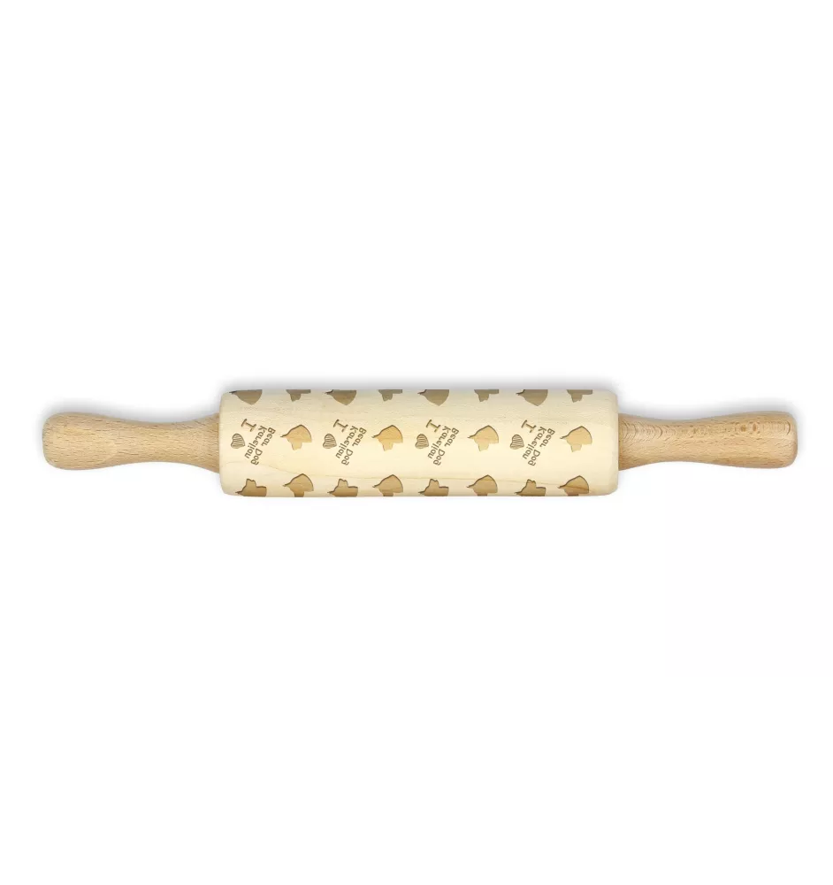 Karelischer Bärenhund, Björnhund - kleiner Nudelholz mit Hundemuster, Nudelholz für Kinder, Verzierung von Keramikton von Art-Dog.