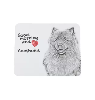 Keeshond, Dutch Barge Dog, Smiling Dutchman, - mouse pad with print, personalized dog-themed mouse pad, unique gadget for an office worker by Art-Dog brand