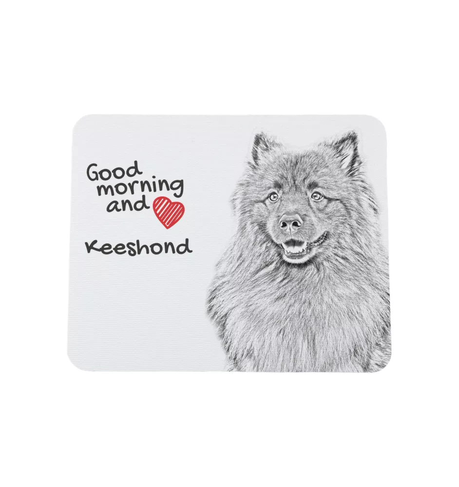 Keeshond, Dutch Barge Dog, Smiling Dutchman, - mouse pad with print, personalized dog-themed mouse pad, unique gadget for an office worker by Art-Dog brand