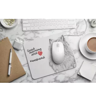 Keeshond, Dutch Barge Dog, Smiling Dutchman, - mouse pad with print, personalized dog-themed mouse pad, unique gadget for an office worker by Art-Dog brand