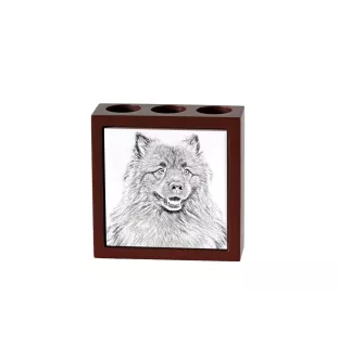 Keeshond, Dutch Barge Dog, Smiling Dutchman, - pen holder with a dog, desk organizer with a print, personalized desk decoration from the Art-Dog brand.