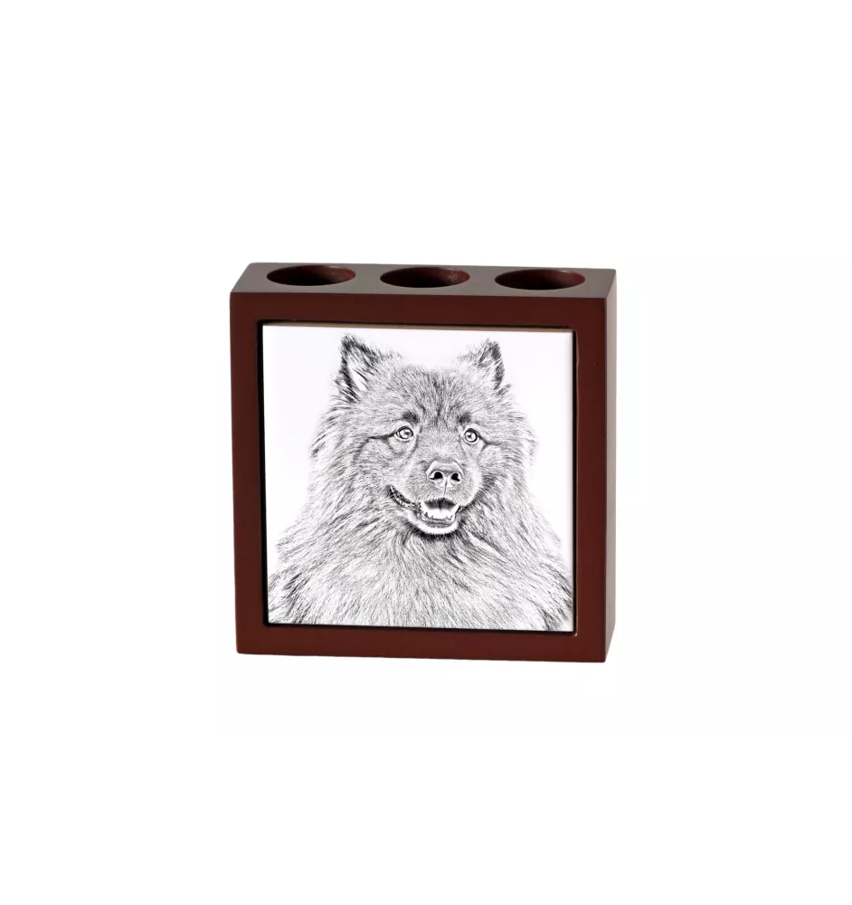 Keeshond, Spitz Loup,  - porte-stylo avec chien, organiseur de bureau avec impression, décoration de bureau personnalisée de la marque Art-Dog