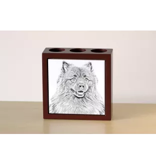 Keeshond, Wolfsspitz, Deutsche Spitze - Stifthalter mit Hund, Schreibtischorganizer mit Aufdruck, personalisierte Schreibtischdekoration der Marke Art-Dog