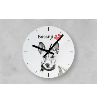 Keeshond, Dutch Barge Dog, Smiling Dutchman, - wall clock with a dog, shelf clock with a print, personalized home decoration from the Art-Dog brand