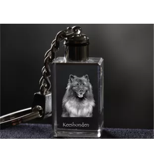 Keeshond, Wolfsspitz, Deutsche Spitze - Schlüsselanhänger aus Kristall mit Hundefoto, beleuchteter Schlüsselanhänger, einzigartiges Geschenk der Marke Art-Dog