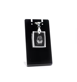 Keeshond, Spitz Loup,  - Pendentif chien en cristal, collier photo, bijoux uniques par Art-Dog