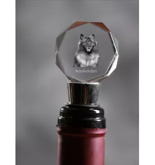 Keeshond, Dutch Barge Dog, Smiling Dutchman, - Bottle stopper, crystal wine stopper with photo, personalised gift for bartender by Art-Dog brand