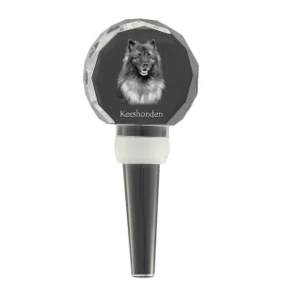Keeshond, Spitz Loup,  - Bouchon de bouteille en cristal, bouchon de vin unique avec photo, cadeau personnalisé pour sommelier par la marque Art-Dog