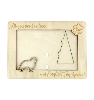 King Charles Spaniel, English Toy Spaniel - Fotorahmen, gravierter Holzrahmen, ein schönes Gadget für den Hundeliebhaber von Art-Dog