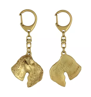 Terrier Kerry Blue - Porte-clés doré avec chien, décoration de sac à main, accessoire de luxe de la marque Art-Dog