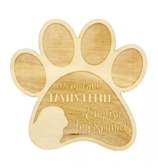 King Charles Spaniel, English Toy Spaniel - Tasse Untersetzer, graviert Untersetzer mit Hund, Geschenk für Hundeliebhaber von Art-Dog Marke