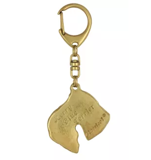 Kerry Blue Terrier, Irish Blue Terrier - Gilded key ring with dog, handbag decoration, luxury accessory by Art-Dog brand