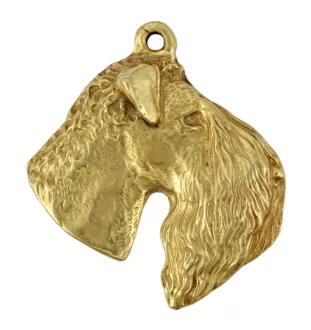 Kerry Blue Terrier, Irish Blue Terrier - Gilded key ring with dog, handbag decoration, luxury accessory by Art-Dog brand