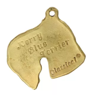 Kerry Blue Terrier, Irish Blue Terrier - Gilded key ring with dog, handbag decoration, luxury accessory by Art-Dog brand