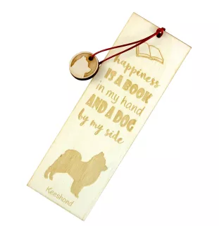 Keeshond, Dutch Barge Dog, Smiling Dutchman, - dog bookmark, personalized bookmark, dog gadget for Art-Dog brand readers
