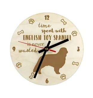 King Charles Spaniel, English Toy Spaniel - Hundeuhr, Holzuhr, Wanduhr für Hundefreunde, Tisch- und Regaluhr, Art-Dog