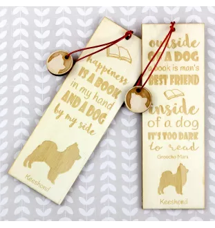 Keeshond, Dutch Barge Dog, Smiling Dutchman, - dog bookmark, personalized bookmark, dog gadget for Art-Dog brand readers