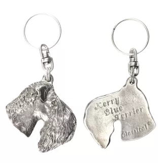 Terrier Kerry Blue - Pendentif argenté avec un chien dans une boîte décorative, décoration de sac à main, pendentif de sac à dos par la marque Art-Dog